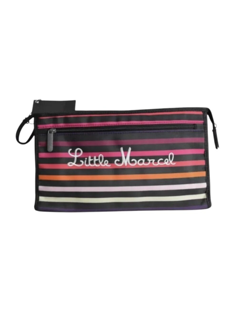 Little Marcel Clutch Black Multicolor Cosmetic Makeup Accessory Travel Bag